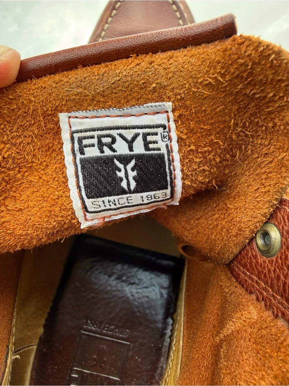 Frye Men’s Dakota Wedge Brown Leather Moc Toe Boots 13